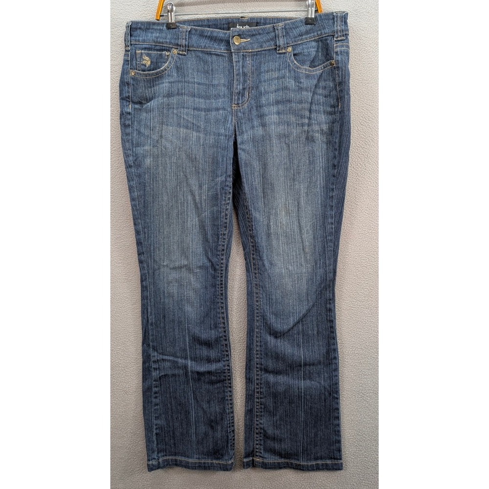 Touch Jeans Women Sz 16 Minnesota Vikings Blue Cotton Spandex Straight Fit Flare